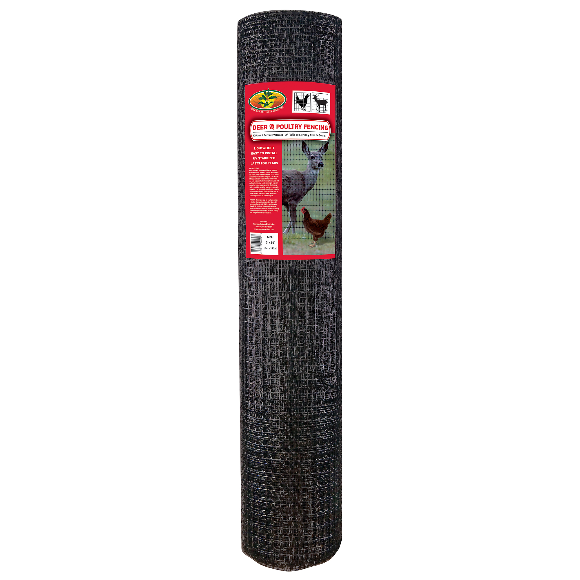 American Nettings & Fabric, Inc., Deer Pountry Fencing 3ft.x50ft., Model# 00152